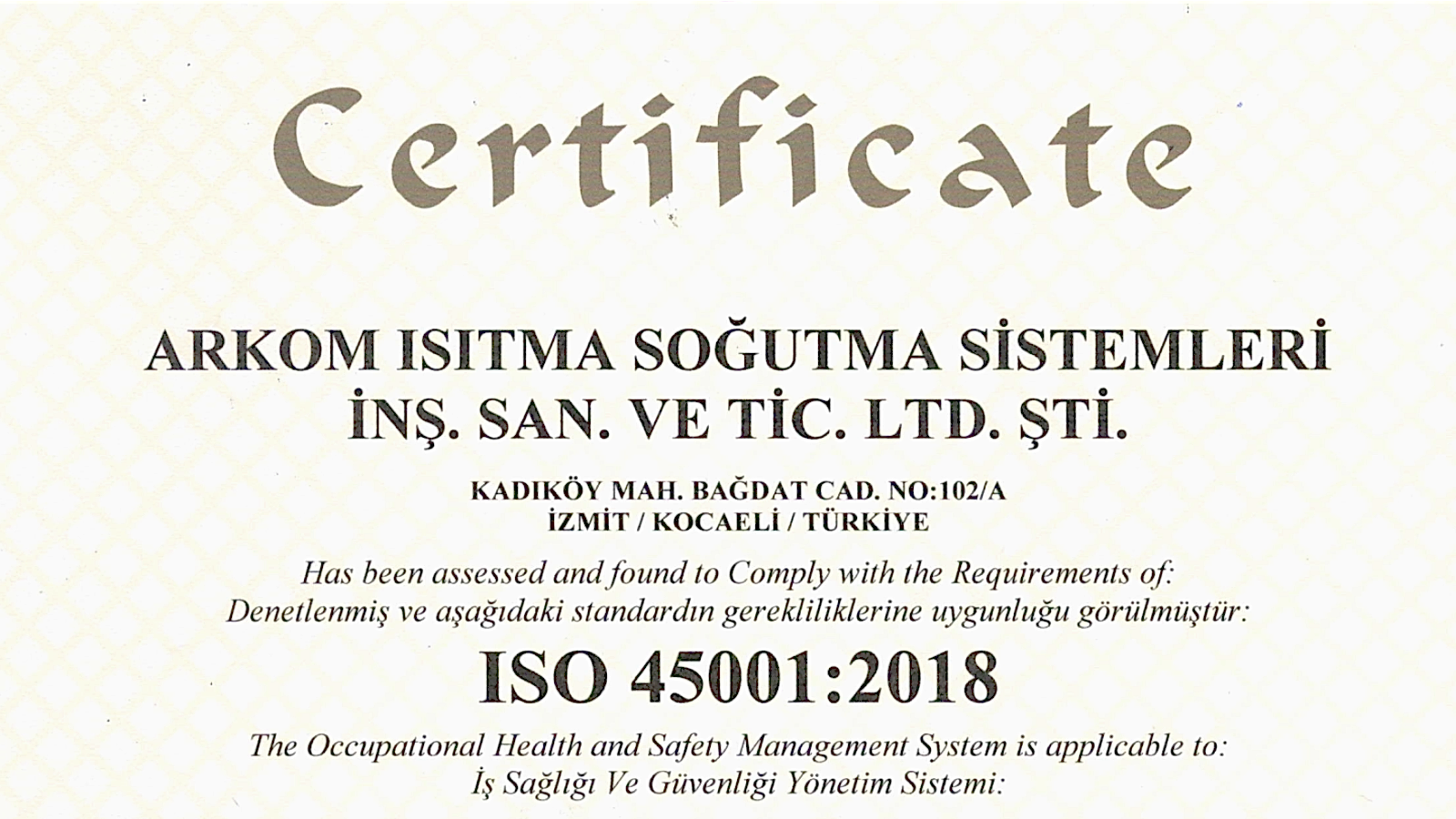 Arkom Teknik Sertifika - İSO 45001 - slug-31
